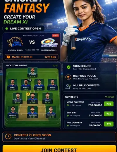 Come (Come Com) fantasy cricket & matchday visual 3